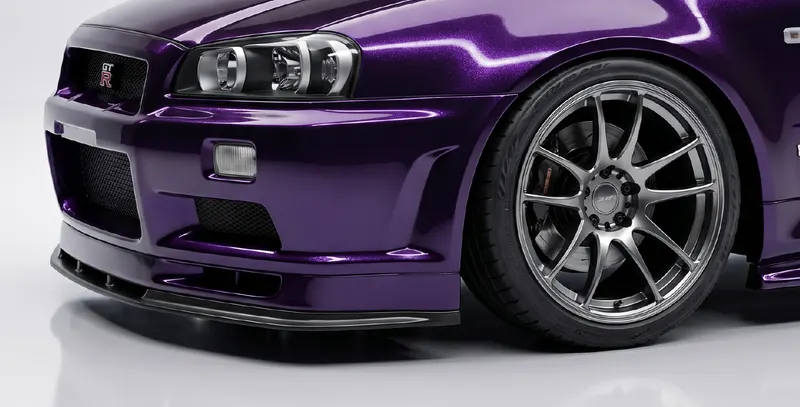 Midnight Purple coloured PPF on a car
