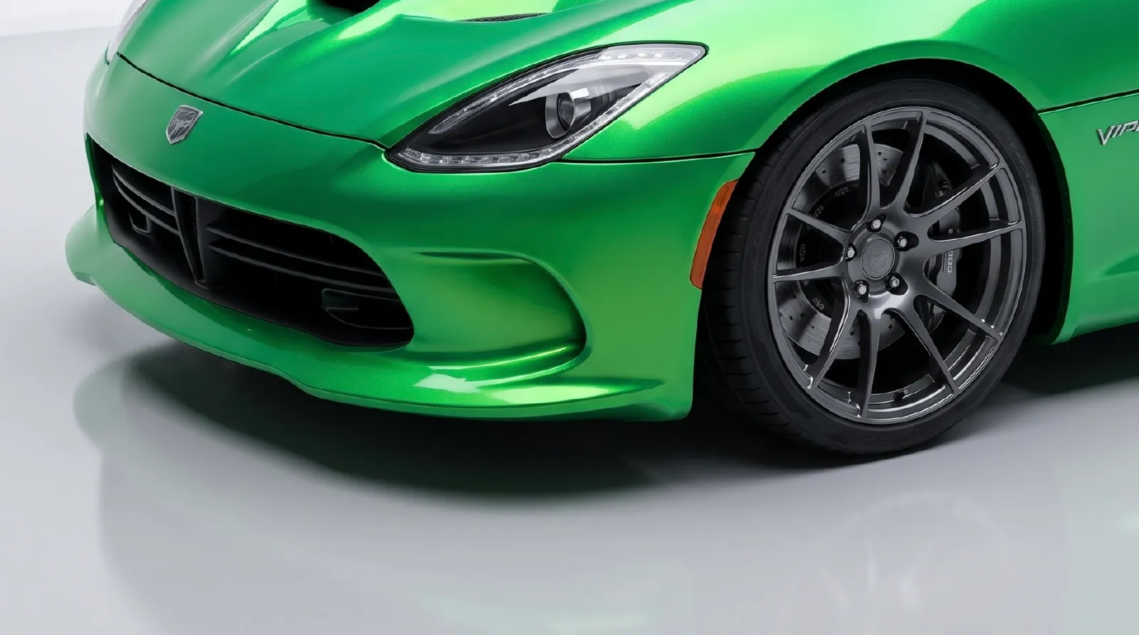 Viper Green VZN coloured PPF installed on a car